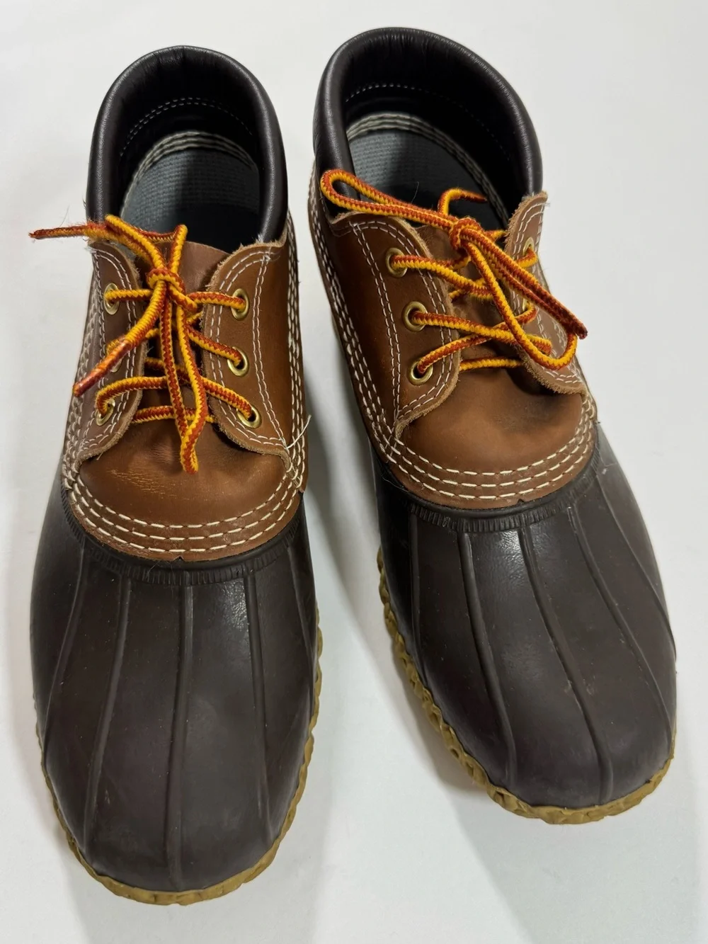 LL Bean Mens Bean Duck Boots Gumshoe Tan All Weather Outdoors
